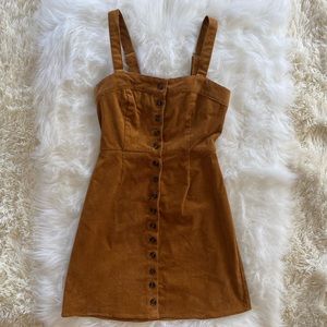 Sky and Sparrow brown corduroy button up dress!